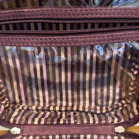 Estee Lauder Plum Cosmetic Case with Gold Accents - Picture 3 of 6